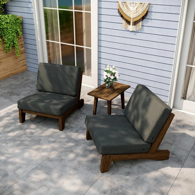 Ensemble de conversation d'extérieur 2 pièces avec coussins pour patio ou jardin Polett