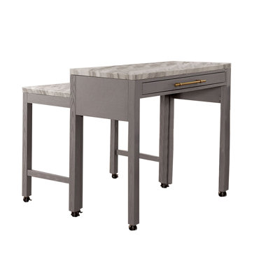 Faux Marble Top Dining Table
