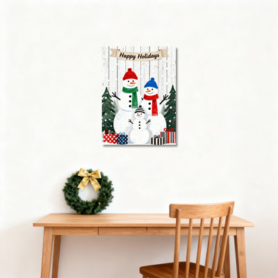 «Snowman Holiday», art mural sur toile
