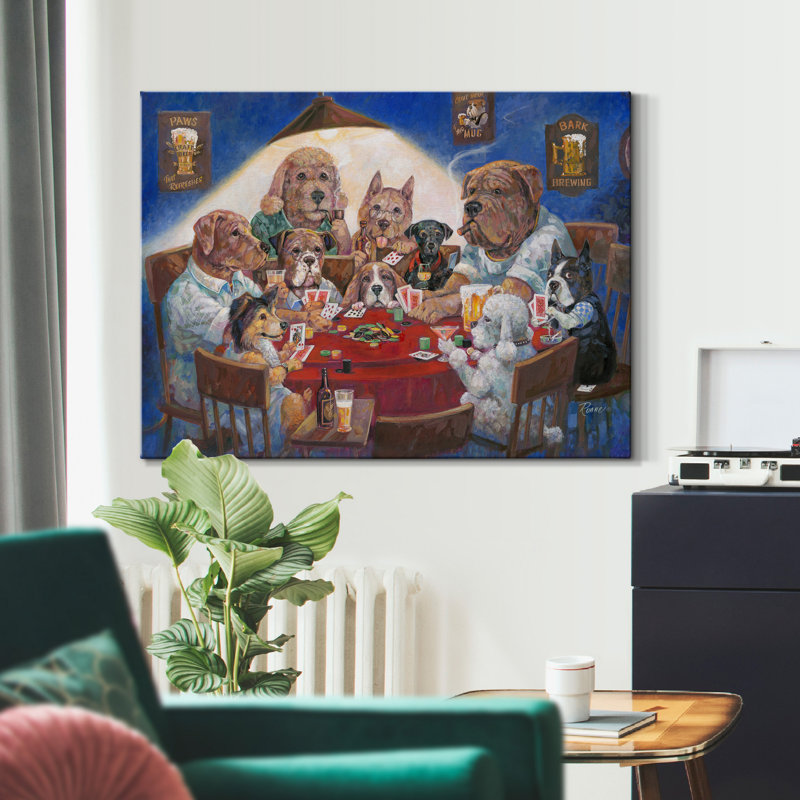 " Poker Dogs ", 36" H  x 24" W x 1" D