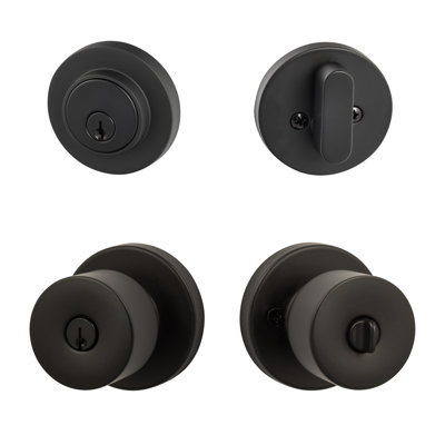 Bergen Round Entry Knobset with Modern Deadbolt