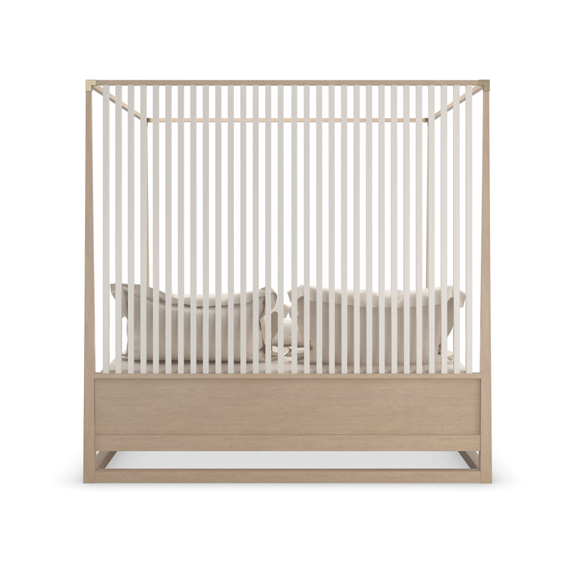 Pinstripe Solid Wood Canopy Bed, King