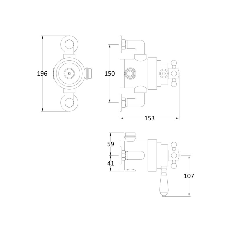 Edmunds Single Concealed Thermostatic Shower Valve