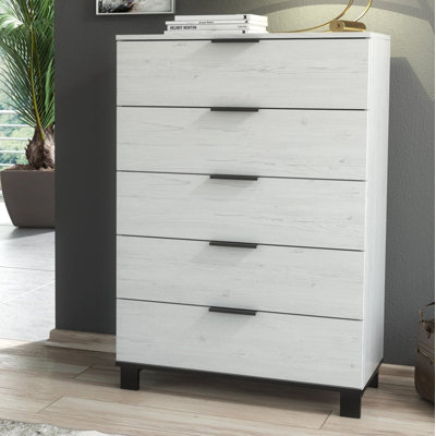 Areta 80cm W 5 - Drawer Chest of Drawers