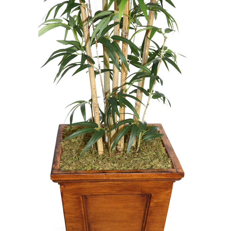 Bambou artificiel en pot 72 po Panama, Noir / bronze, Naturel