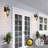  Matte Black Motion Sensor Outdoor Wall Sconce With Seed Glass