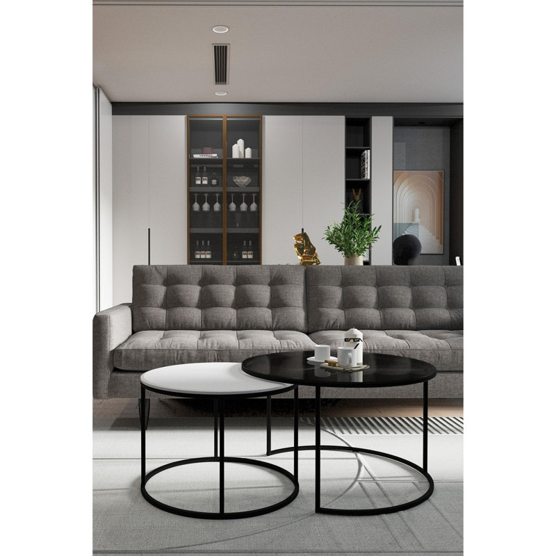 Table basse, Blanc / fumée