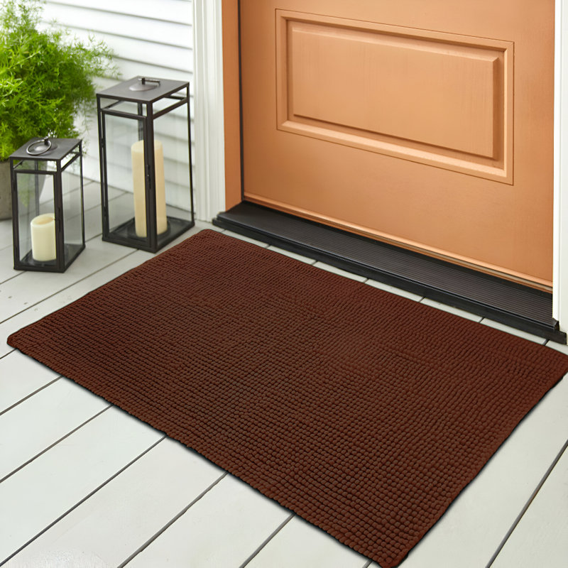  Non-Slip Indoor Door Mat, Brown, 40cm W x 60cm L