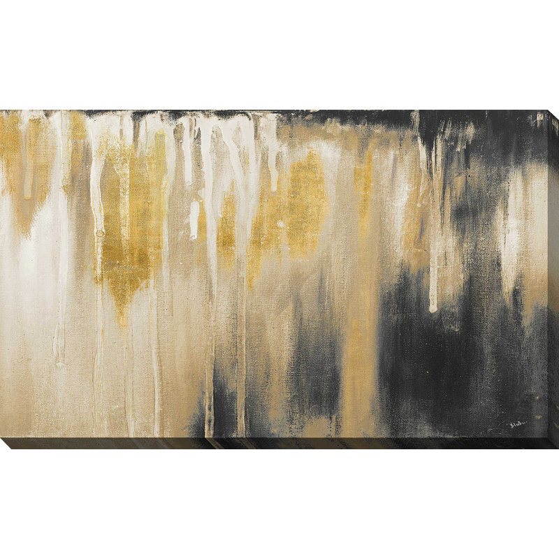 «Gold Paysage I» par Patricia Pinto - reproduction d'art sur toile tendue, H 18 po x l 30 po x P 1 po