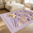 1PC 3D Embossed Lavender Gold Tropical Floral Leaf area rugs for Living Room, Soft, All seasons, Easy-maintain, Washable Indoor mat, Farmhouse suitable for for living room, bedroom, dining area...-1517980819