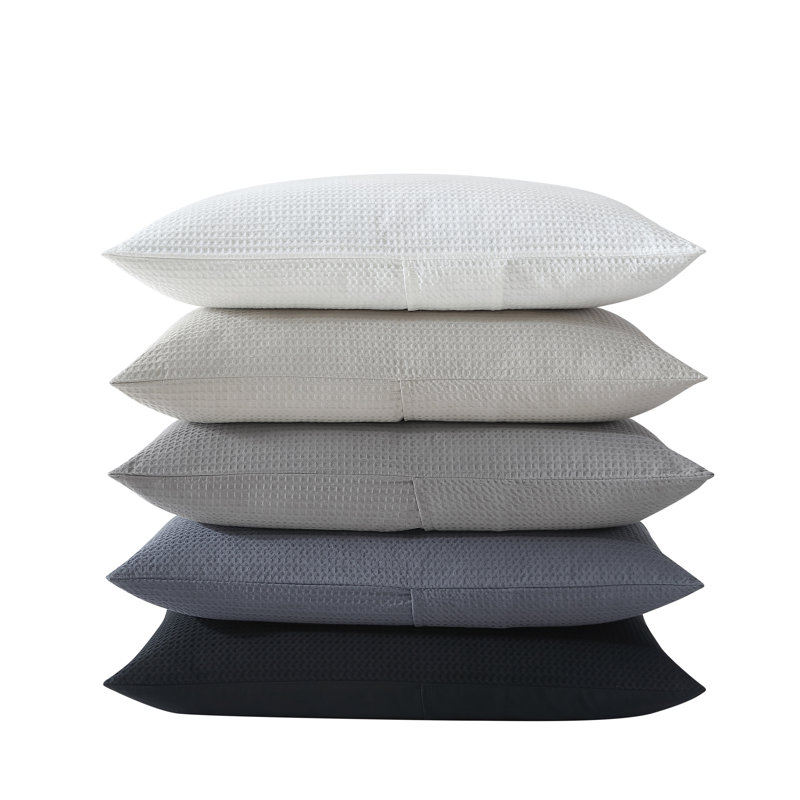 Pique Standard Cotton 3 Piece Duvet Cover Set, Queen Duvet Cover + 2 Queen Shams, Black