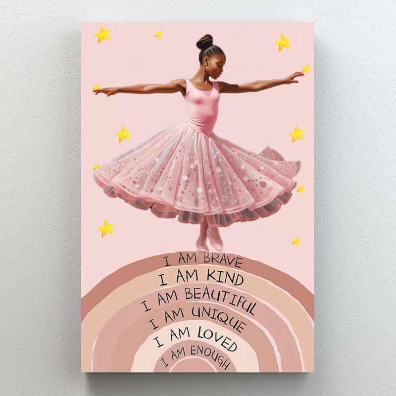 Lizabelle Girl Ballet I Am Brave 1 On Canvas Print, H 36 po x l 24 po x P 1,25 po