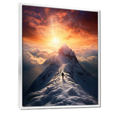 «Walk on Sunny Snow Mountain To The Sunset - Winter Mountains Wall Art Living Room»