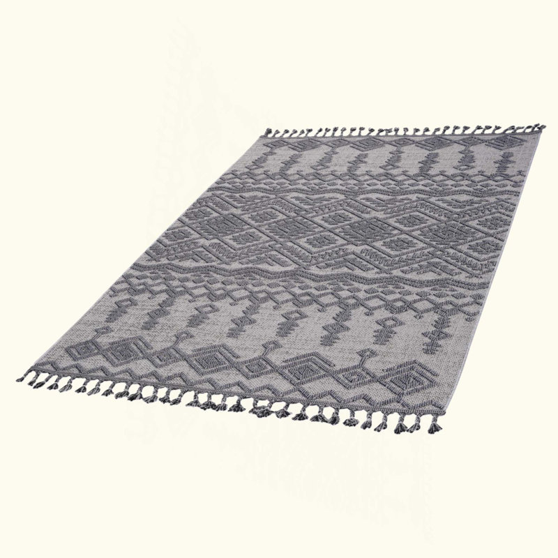 Traditional Indoor/Outdoor Area Rug, Stain-Resistant And Non-Shedding For High-Traffic Areas, Rectangle 4' x 6'2"