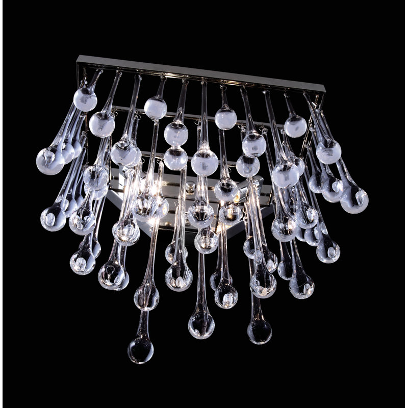 Plafonnier encastré nikel en lustre 2 lumières Eleni