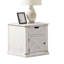 Table de bout de style rustique blanc antique avec table de bout et tiroirs