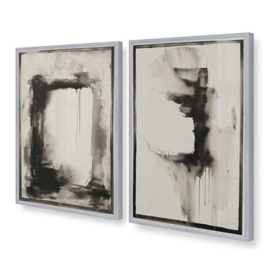 Obsidian Bounds Set of 2 Prints in a Black Frame, 14" x 11"