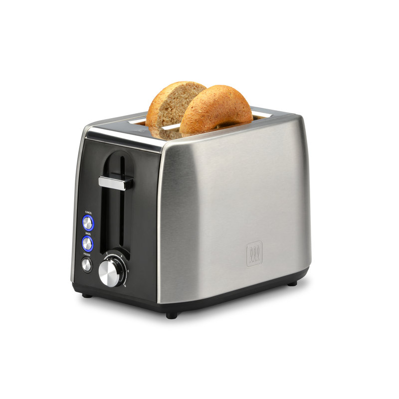 Stainless Steel Digital 2-Slice Long Slot Toaster with Crumb Tray