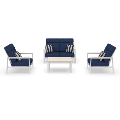 Hofman 4 Person Seating Group With Sunbrella Cushions by Birch Lane