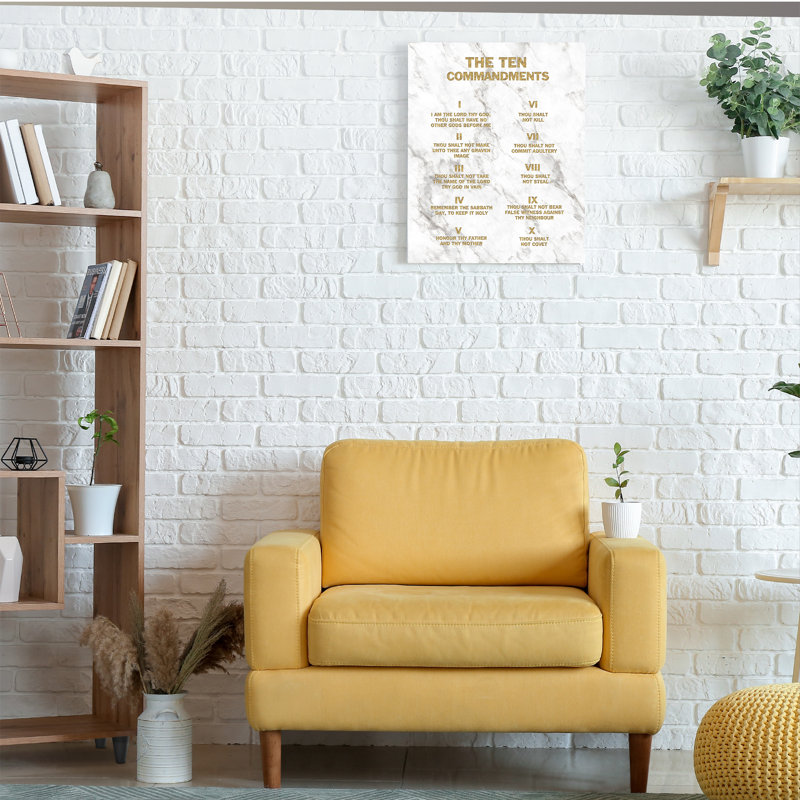 Les dix commandements (texture blanche), estampe numérique sur toile pour la décoration intérieure