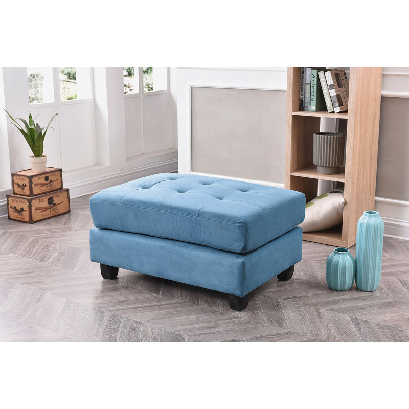 Repose-pieds élégant bleu marine contemporain, Bleu turquoise