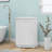 White Bathroom Cabinet Triangle Corner Storage Cabinet with Adjustable Shelf Modern Style MDF Board