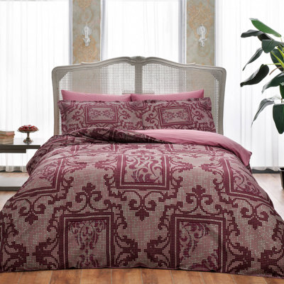 Cotton Satin Damask Duvet Cover