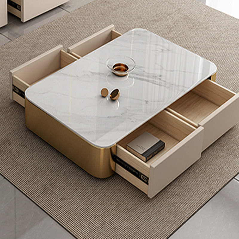 Table basse de style italien, Beige/or