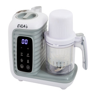 EVLA'S Double Baby Food Maker Food Processor w/ 2 Baskets, Blender, Grinder, Steamer, Cooks, Blends