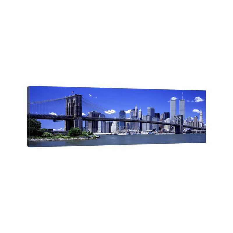 Brooklyn Bridge Skyline New York City NY USA - Wrapped Canvas Panoramic Print, 182.88 cm H x 60.96 cm W