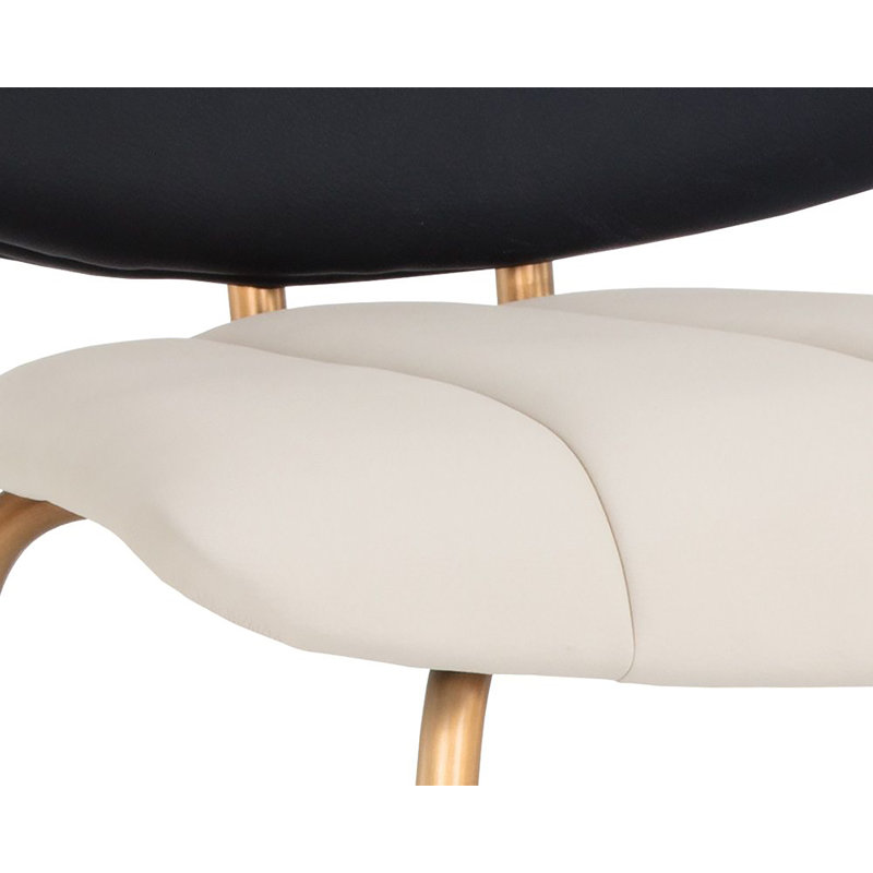 Lorelei Upholstered Stool, Black Faux Leather, Counter Stool (26" Seat Height)