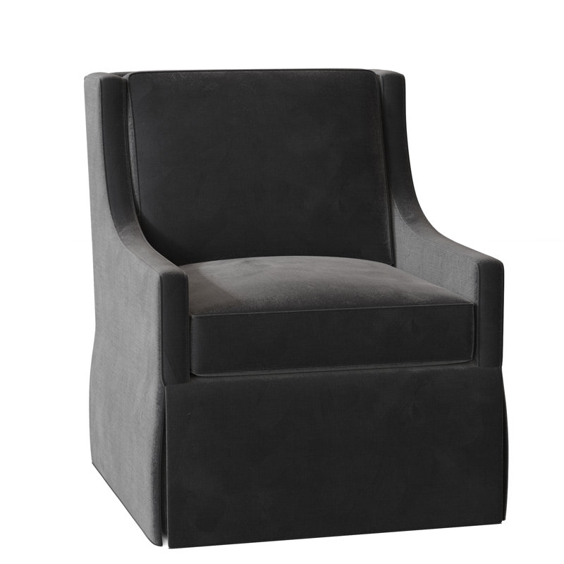 Kimball Slipcovered Armchair, Swivel, 9953 Midnight