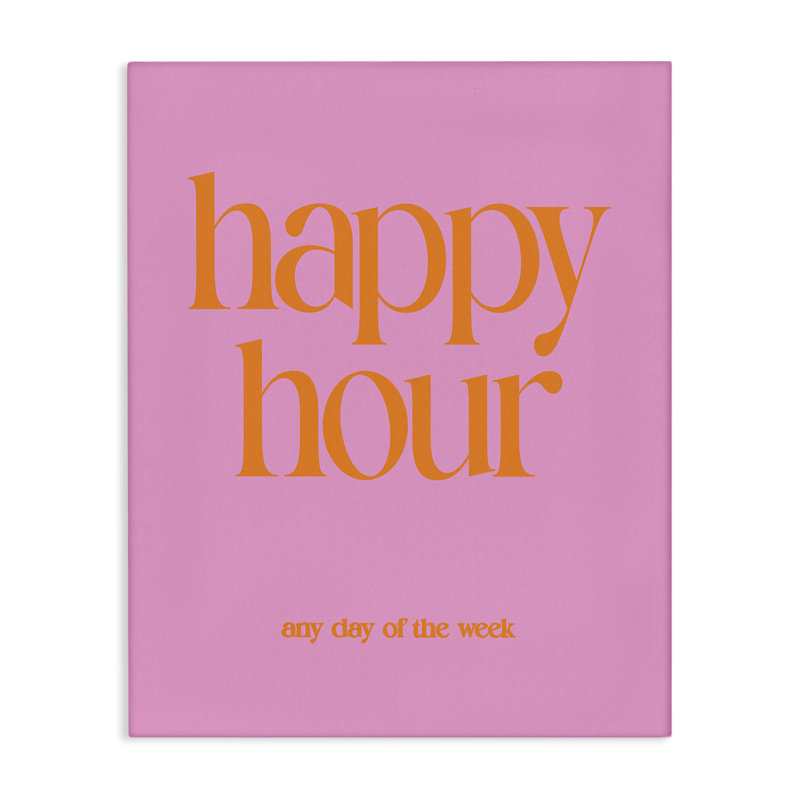 «Happy Hour Any Day», art mural sur toile, design par House of Lulu, H 20 po x l 16 po