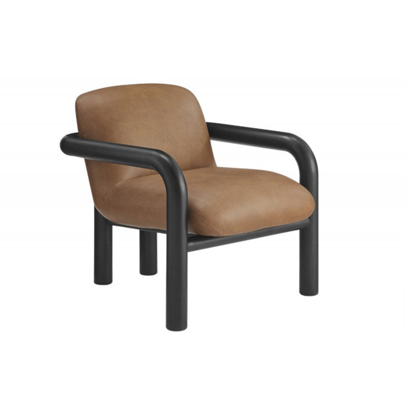 Fauteuil d'appoint rembourré moderne en similicuir 1pc, Black