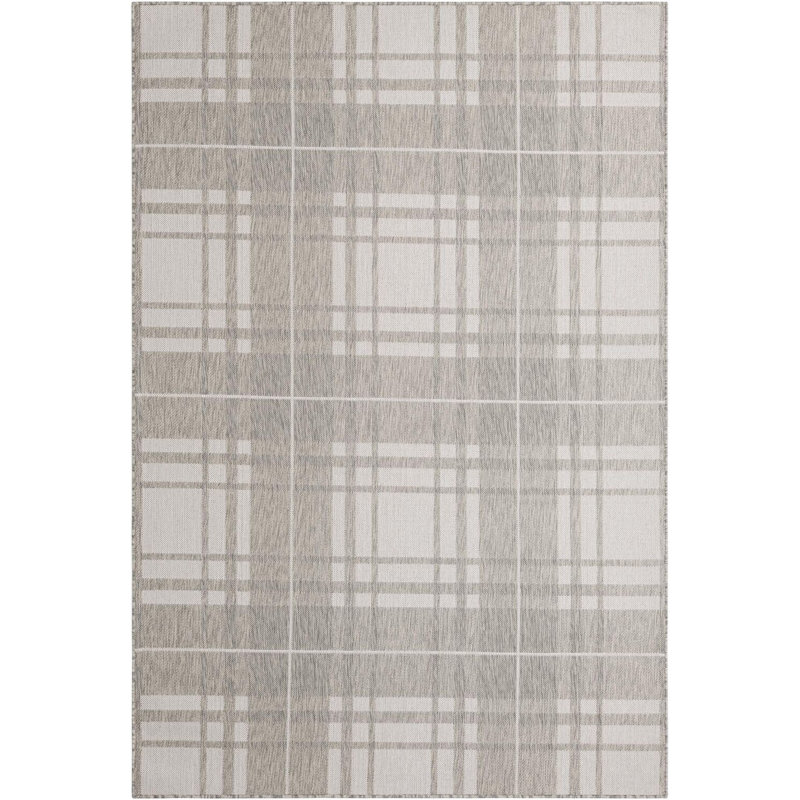 Tapis intérieur / extérieur pour jardin à carreaux gris, Rectangle 6 pi 1 po x 9 pi