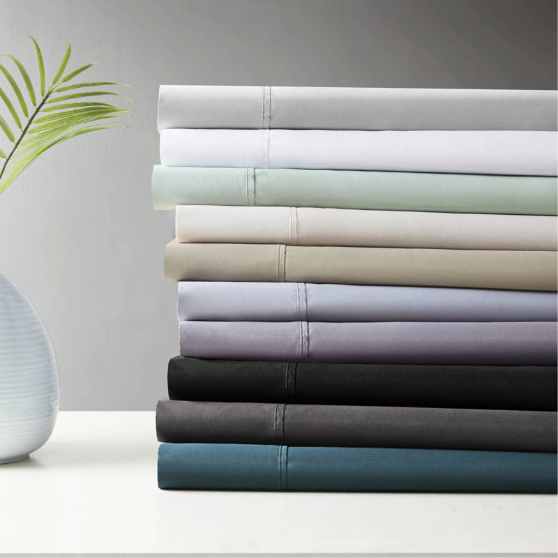 Drap-housse en mélange de coton 600 fils à densité de tissage 600 - Cooling and Dry, Feel, drap-housse à poche profonde de 16 po, 2 taies d'oreiller, tissu absorbant, tissage, pour matelas de 18 po,