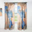 Bleu et orange, art abstrait fluide de luxe - Rideau abstrait - Velours obscurcissant - 1 panneau-70405247