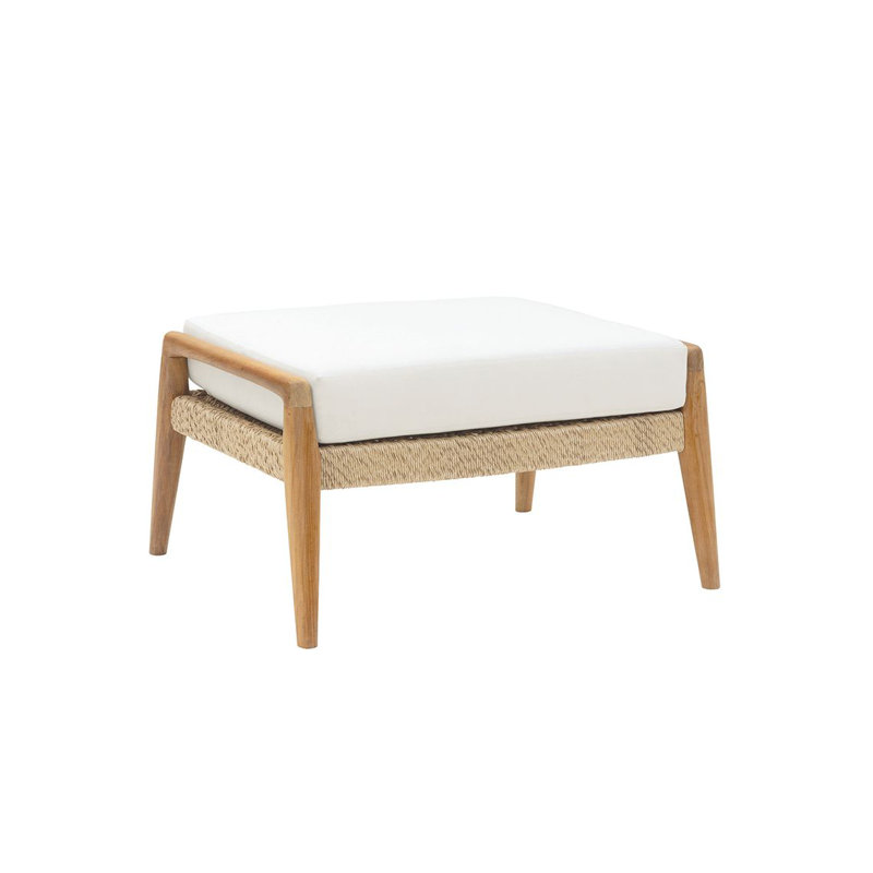 Barcelona Ottoman With Cushion, Canvas Rain