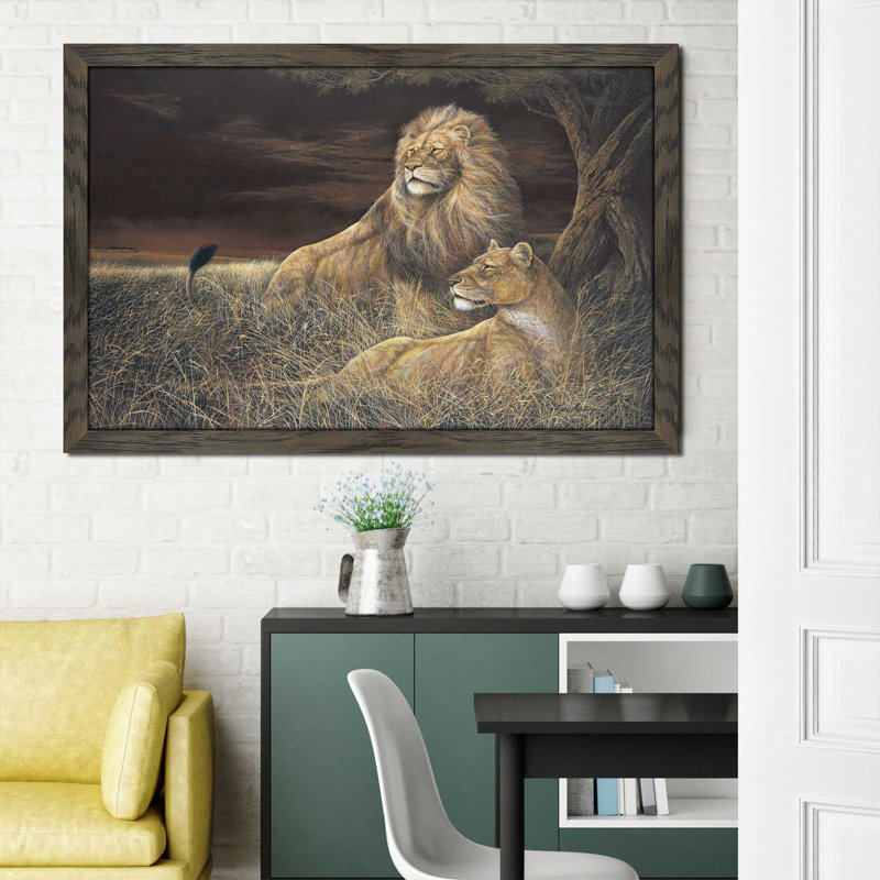 « vents serengeti », reproduction de peinture à l’huile encadrée, H 21,5 po x l 27,5 po x P 0,75 po