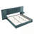 Queen Size Chenille Upholstered Bed With Bedside Table-7776726