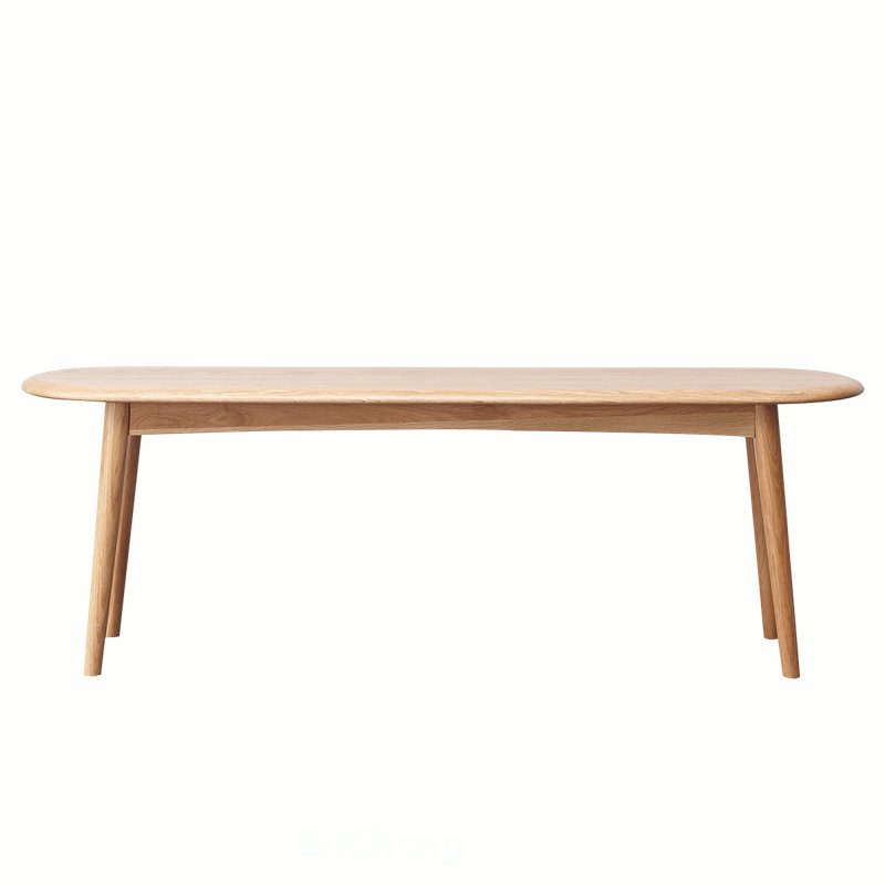 Banc de salle à manger en bois de chêne naturel pour le salon, durable et élégant avec un design demi-rond et des sièges spacieux