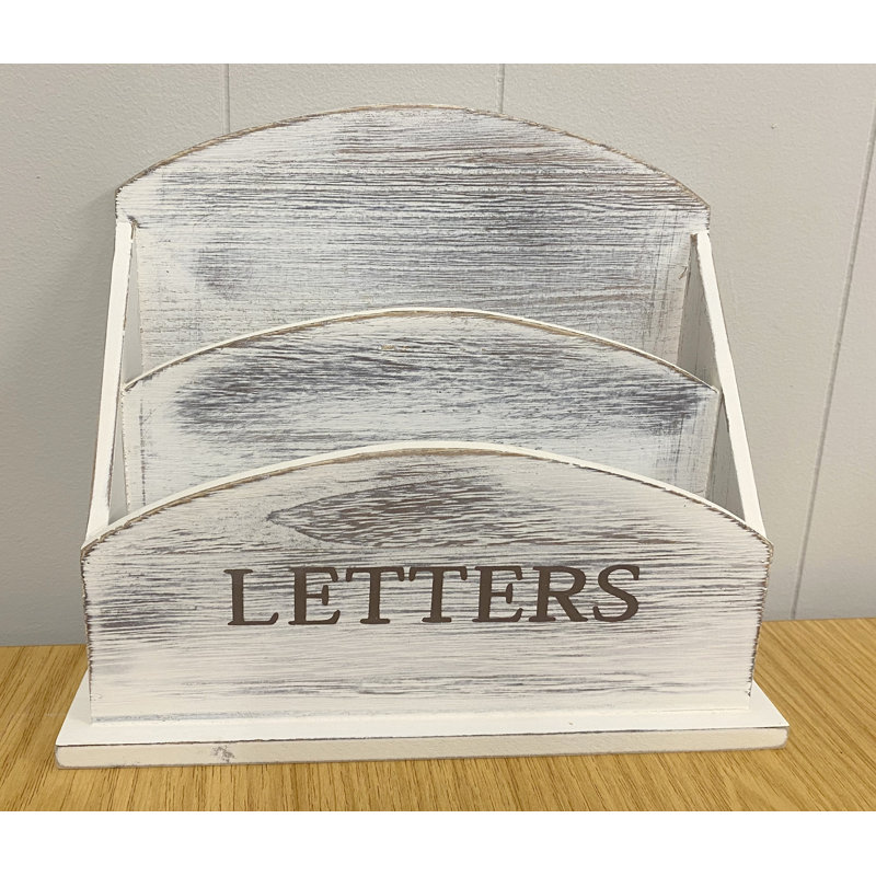 Schank Wood File Organiser, White