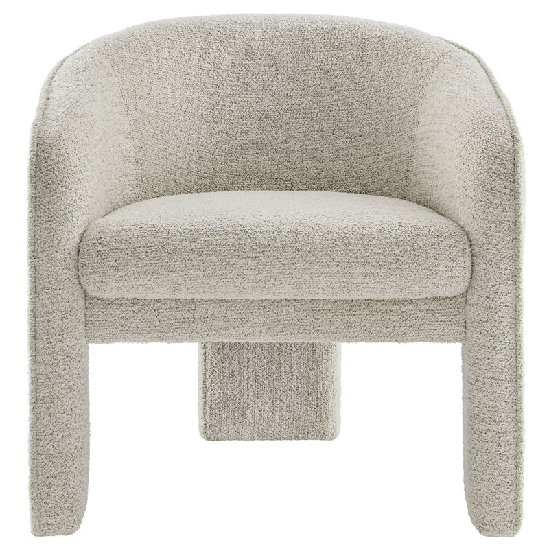 Greer Boucle Fabric Upholstered Accent Armchair, Newsprint Fabric