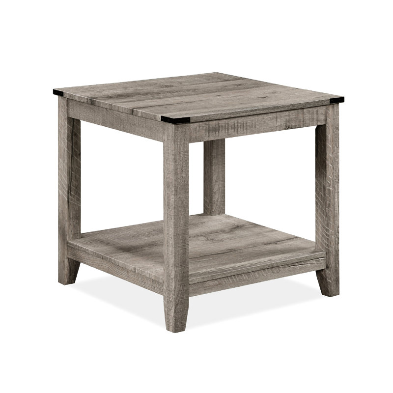 Rustic Style Gray Brown Table For Living Area: Rectangular Coffee & 2 Square End Tables Room : In