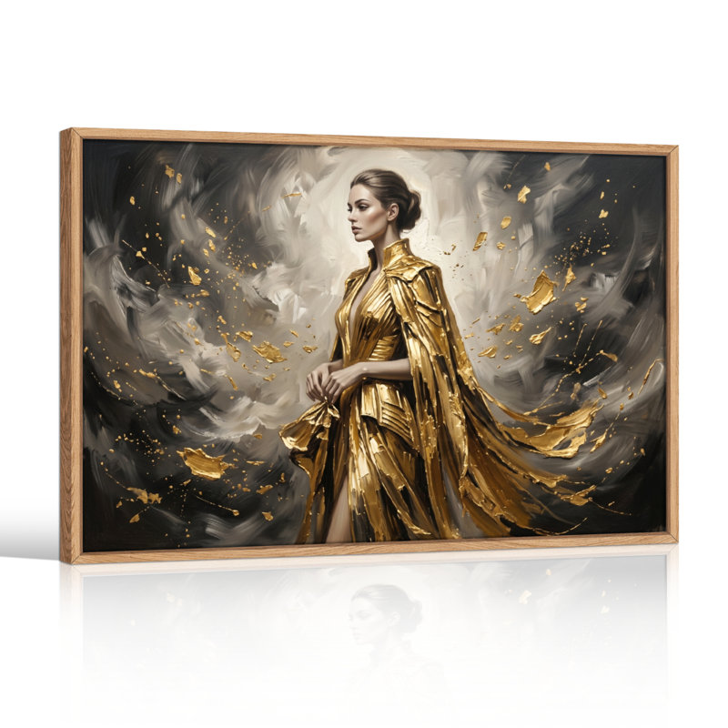 Ensemble de 1 tableau sur toile Golden Storm, H 36 po x l 48 po, Naturel