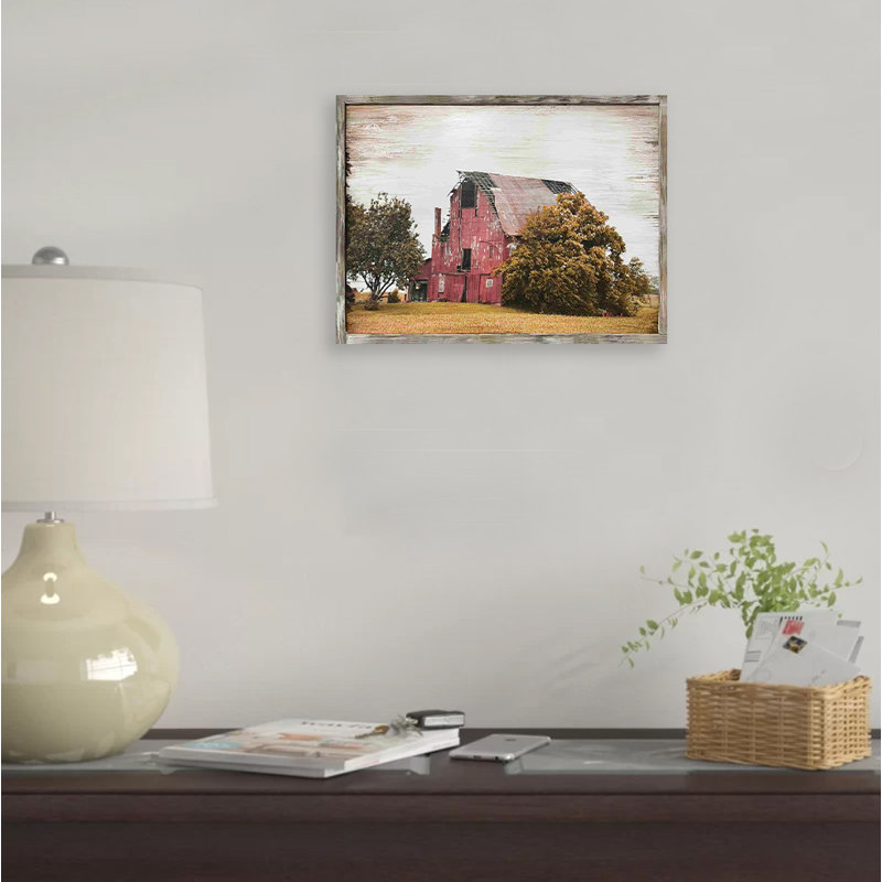 Ferme ancienne grange sur toile, H 12 po x l 16 po x P 1 po