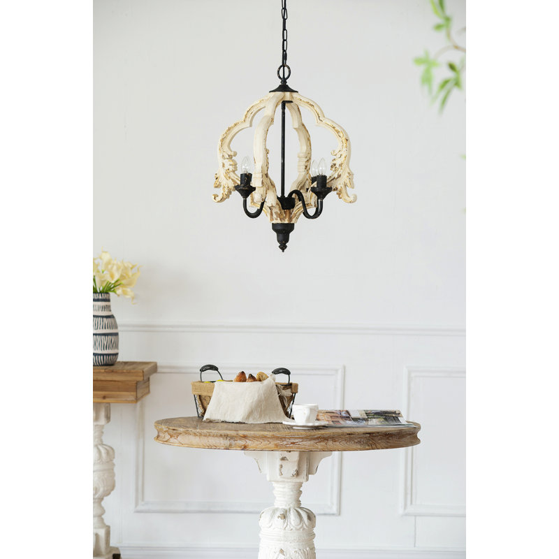 Lustre géométrique à 4 lumières de style bougie Cosima