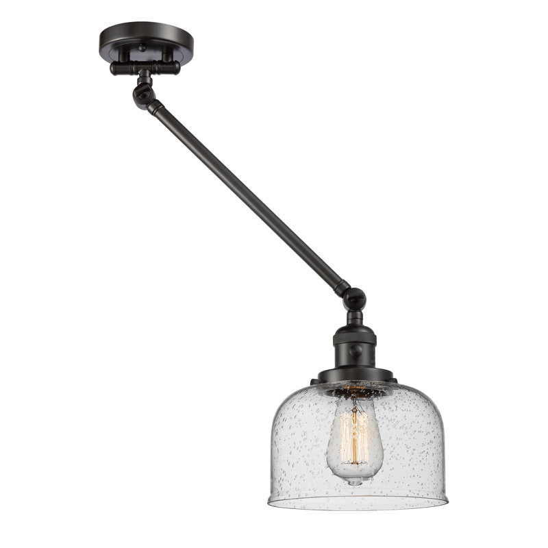 Lampe murale avec bras pivotant à 1 lumière Kiger Bell, Bronze huilé, Grainé