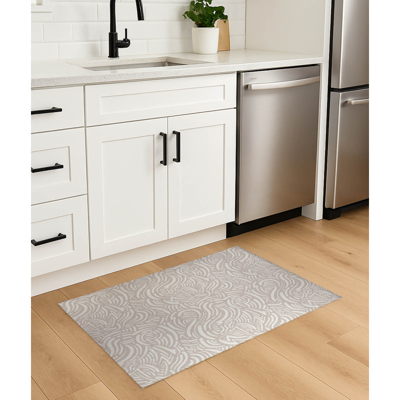 Tapis de cuisine Cozy Swirl, Rectangle 5 pi x 7 pi, Taupe