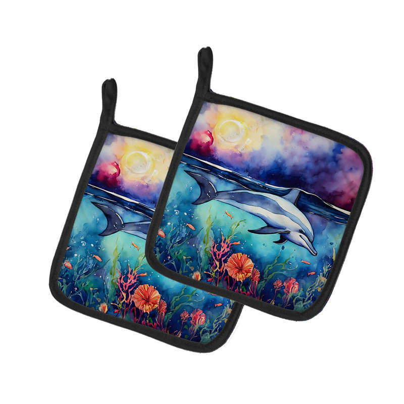 Paire de dauphins porte-casseroles